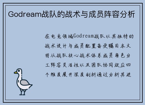 Godream战队的战术与成员阵容分析